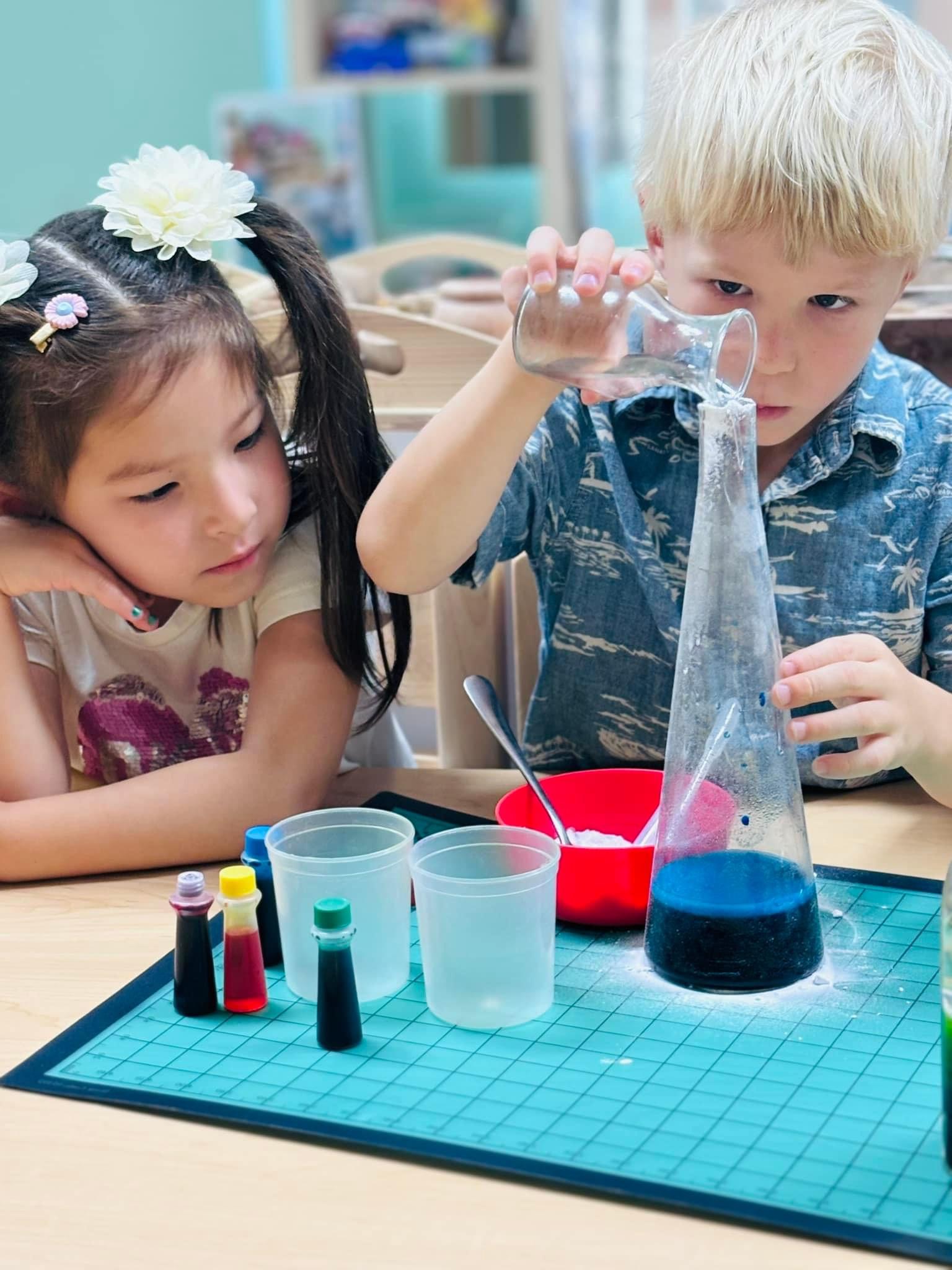Children doing a science experiment
